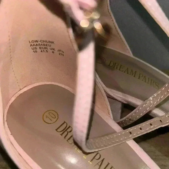 DREAM PAIRS Women's Low-Chunk Low Heel Pump Sandals Blush Pink - Picture 5 of 9